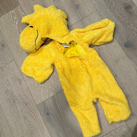 Pottery Barn Kids Bright Yellow Plush Bird Costume Romper